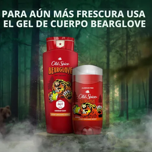 Miniatura 9 de Old Spice Desodorante sin aluminio para hombres, protección contra olores 24/7, frescura 24/7 y aroma duradero, se aplica transparente, Bearglove