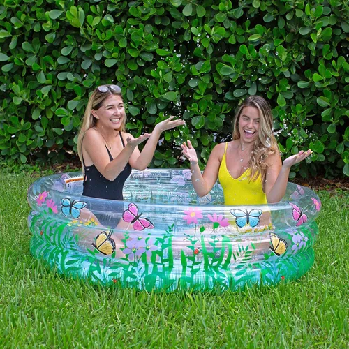 Miniatura 3 de Poolcandy Piscinas inflables para hasta 3 adultos (impresionante jardín, flor y mariposa impresión piscina inflable)