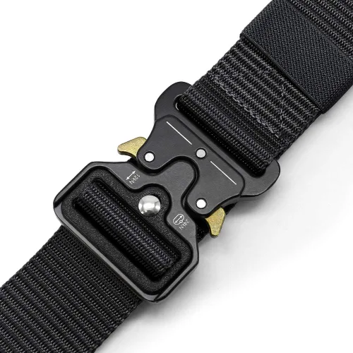 Miniatura 4 de DOOPAI Cinturón táctico para hombre, tela militar de nailon negro con hebilla de liberación rápida, ideal para el trabajo, senderismo