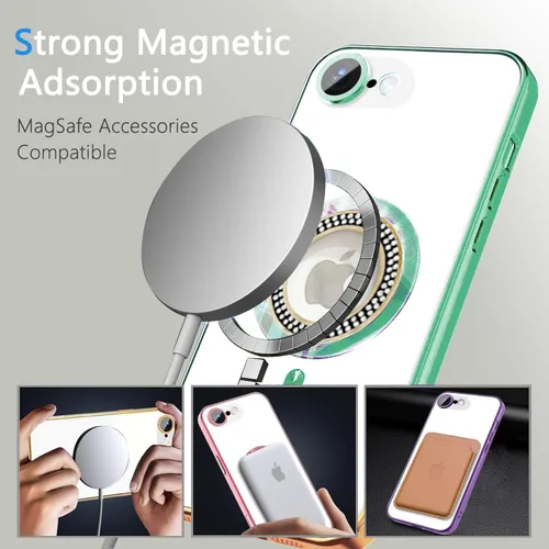 Miniatura 34 de Misscase Funda magnética con purpurina para iPhone 11 compatible con MagSafe, protección completa, delgada, a prueba de golpes, antiarañazos
