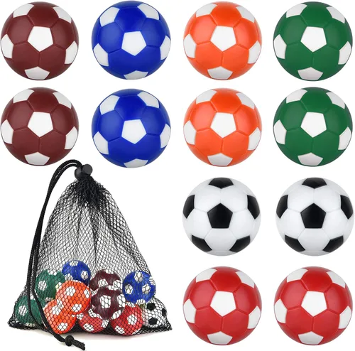 Miniatura 9 de Coopay 12 pelotas de futbolín de 1.28 pulgadas (1.260 in), pelotas de repuesto de fútbol de mesa, multicolor, oficiales, con una bolsa de cordón