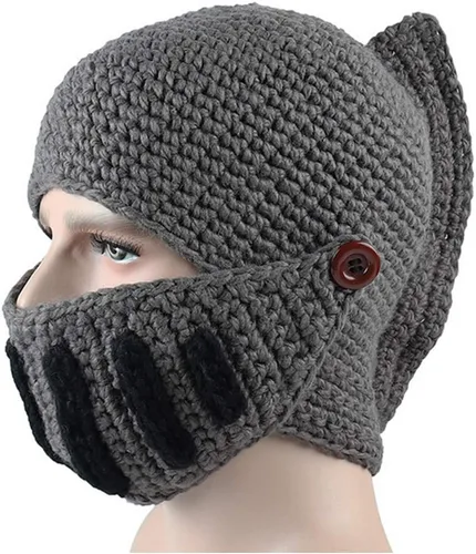 Miniatura 2 de Creative Barbarian Knit Beard Hat Funny Knit Hat Wig Beanie Hat Beard Facemask