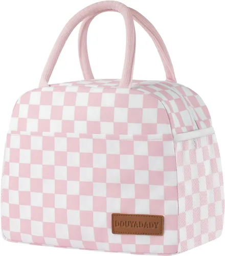 Miniatura 41 de douyadady Bolsa de almuerzo para mujeres/hombres, fiambrera mujeres/hombres (azul bebé+rayas blancas)