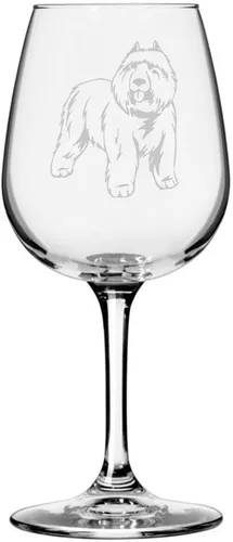 Miniatura 282 de Copa de vino de 12.75 onzas con diseño de perro grabado