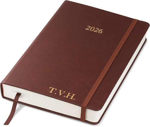 Miniatura 16 de Wykeham's Agenda diaria ejecutiva 2026 – Días festivos y formato – Personalización disponible (marrón, 6 x 4.5 pulgadas)