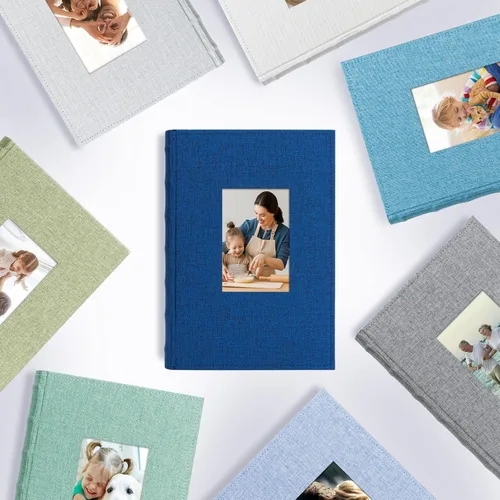 Miniatura 8 de Vienrose Álbum de fotos de 4 x 6 pulgadas, 300 fotos, cubierta de marco de lino con áreas de notas, libro de fotos de gran capacidad, libro de fotos