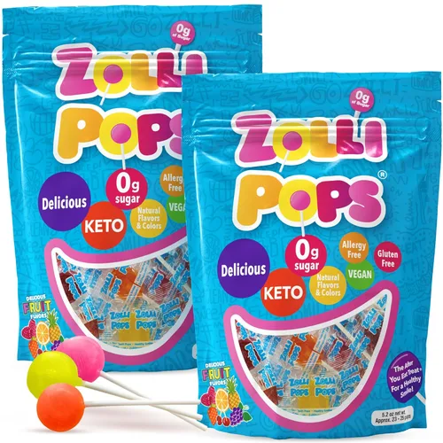 Miniatura 24 de Zollipops Clean Teeth Pops - Paletas sin azúcar, sin colorantes, aptas para dieta cetogénica y diabética, golosinas aprobadas por dentistas