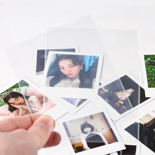 Miniatura 7 de Paquete de 50 fundas polaroid Kpop, ultra transparentes y ultra gruesas, fundas protectoras de 200 micras, perfectas para Kpop Standard 3.465x4.252