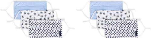Miniatura 13 de Perry Ellis - Cubrebocas estándar de tela plisada, reutilizables (paquete de 3, estampados y colores surtidos)