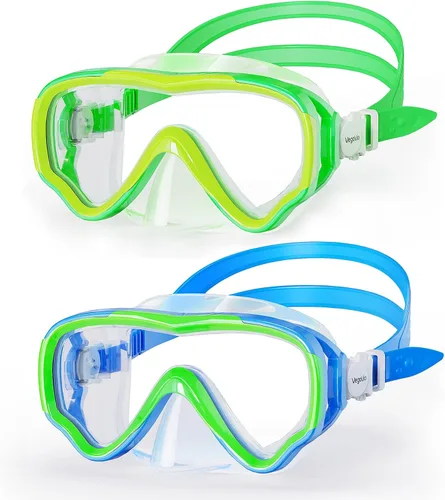Miniatura 16 de VegoVia Gafas de natación para niños con cubierta para la nariz, antiempañamiento de visión amplia, máscara de natación transparente para niños