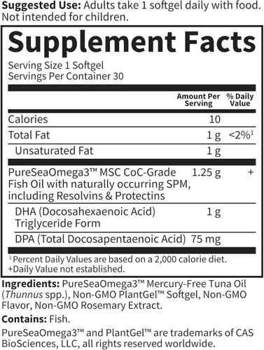 Miniatura 5 de Garden of Life Dr. Formulated Once Daily 1000 mg de aceite de pescado DHA + DPA en cápsulas blandas en forma de triglicéridos, suplemento omega 3