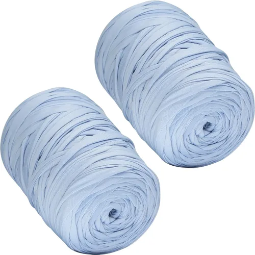 Miniatura 48 de 400g de hilo de tela elástica para tejer con ganchillo para DIY, 119 metros de hilo de espagueti grueso para tejer para proyectos de bolso, cesta