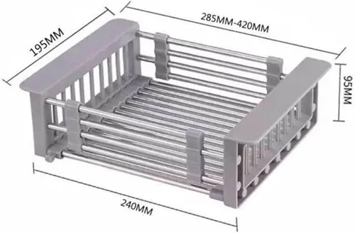 Miniatura 7 de Kitchen Strainers Kitchen Dish Drying Rack,Over Sink Expandable Stainless Steel Drainer,Adjustable Vegetable Fruit Drain Basket for(Black)
