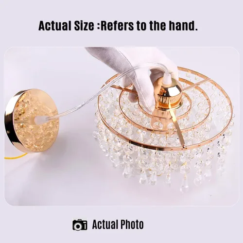 Miniatura 9 de Lámpara de techo de cristal de 3 niveles con colgante de cristal, decoración para pasillo, comedor, sala de estar, dormitorio, casquillo E26, cromado