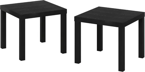 Miniatura 4 de Furinno Classic Homey - Mesa auxiliar cuadrada Parsons (2 unidades), color negro