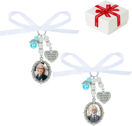 Miniatura 8 de Wedding Bouquet Photo Charms Bridal Lacy Oval Bridal Charm You are Always in My Heart DIY Bouquet Picture Charm