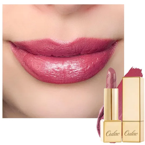 Miniatura 43 de Oulac Lápiz labial rojo, regalos de Navidad para mujeres, fórmula hidratante ligera con brillo 3D metálico, color de labios de alto impacto, Bomba