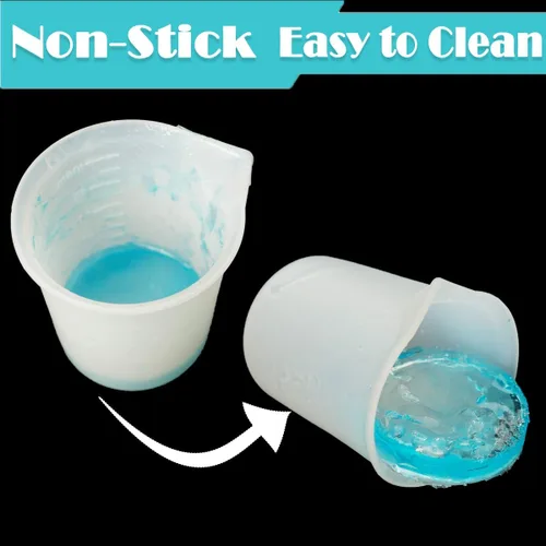 Miniatura 3 de 10 tazas medidoras de silicona de 3.4 fl oz para resina antiadherentes, herramientas de pegamento, tazas de tonificación de escala precisa
