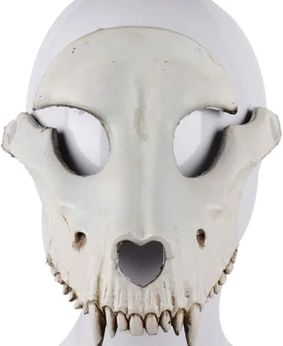 Amosfun Máscara de cabeza de oveja para Halloween, calavera de oveja, máscara de cosplay, fiesta de Halloween, terror, accesorios de fiesta de