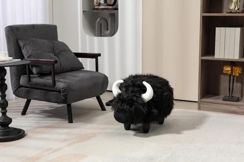 Miniatura 3 de Home 2 Office Harry The Cow Otomana con almacenamiento para decoración de dormitorio, sala de juegos o sala de recreación, mueble suave