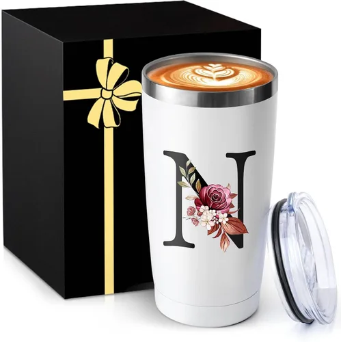 Miniatura 14 de Taza de café aislada de 20 onzas con tapa de acero inoxidable a prueba de derrames y fugas, pesada, grande, reutilizable, térmica, para viajes