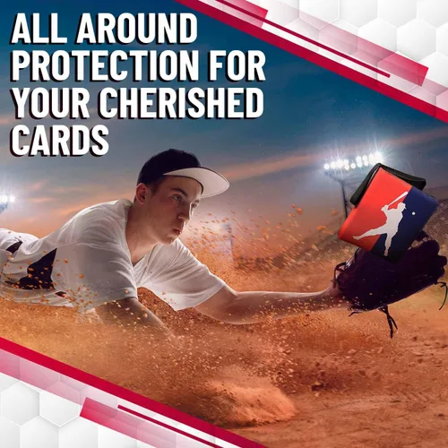 Miniatura 4 de Carpeta de tarjetas de béisbol con mangas, álbum de tarjetas impermeable de 3 anillos con 50 mangas, cierre de cremallera, tarjetero de gran