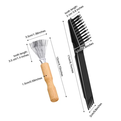 Miniatura 6 de Boao Paquete de 2 herramientas de limpieza de cepillos de pelo, rastrillo de peine 2 en 1 y limpiador de cepillos para eliminar el cabello, el polvo