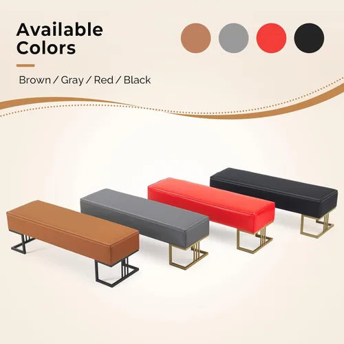 Miniatura 8 de OmySalon Asiento de banco para sala de espera, piel sintética, silla de recepción de 55.1 pulgadas, muebles de vestíbulo para sala de conferencias