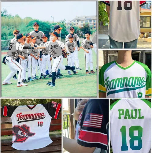 Miniatura 7 de Camiseta de béisbol personalizada unisex para adultos, uniforme deportivo, camisetas impresas, número de nombre personalizado para hombres, mujeres