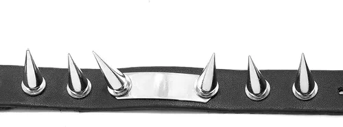 Miniatura 2 de Eigso Steampunk Retro Spike Cuff Bracelet para hombres y mujeres (negro)