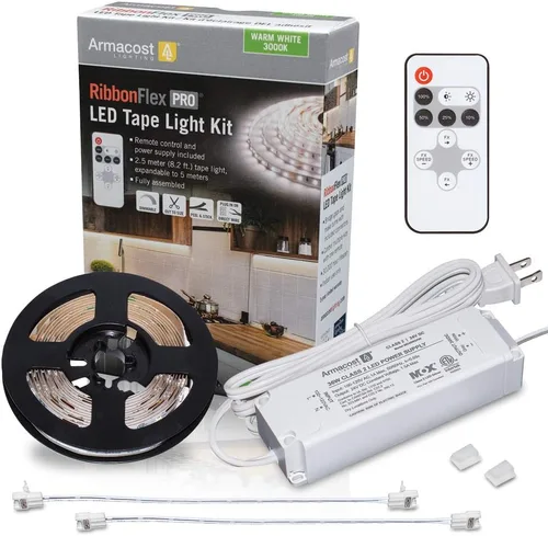 Miniatura 11 de Armacost Lighting Kit de luz en cinta LED regulable para AC del hogar, blanco cálido suave (1.5M) 424502 2700K blanco cálido 5 m