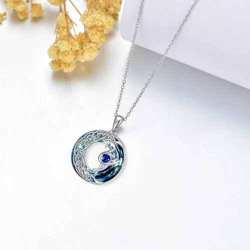 Miniatura 6 de TOUPOP Regalo del día de la madre para mamá, collar de flamenco para mujer, plata de ley 925, colgante de flamenco, regalo de flamenco para ella