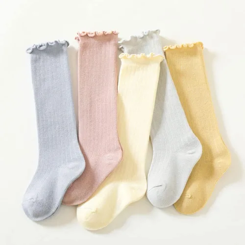 Miniatura 9 de Calcetines altos hasta la rodilla para bebés, recién nacidos, calcetines de algodón para uniforme de algodón, calcetines de algodón cálido