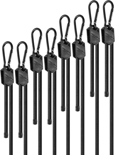 Miniatura 8 de Paquete de 4 cordones elásticos planos ajustables de 3 vías con ganchos, fácil de ajustar la longitud de los 3 lados, Lucky Straps 30 pulgadas