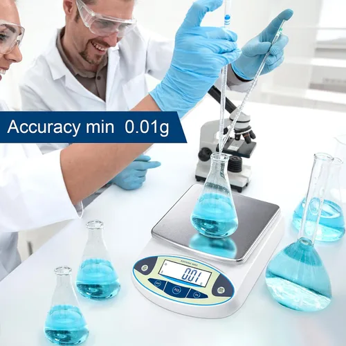 Miniatura 2 de Balanza analítica de laboratorio de 211.64 oz x 0.00 oz, báscula electrónica digital de alta precisión de 0.00 oz, báscula científica
