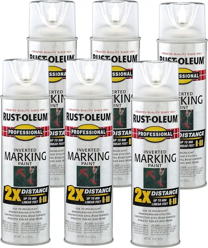 Miniatura 3 de Rust-Oleum 266579 Pintura en aerosol profesional de distancia 2X para marcado invertido, 15 onzas, naranja fluorescente