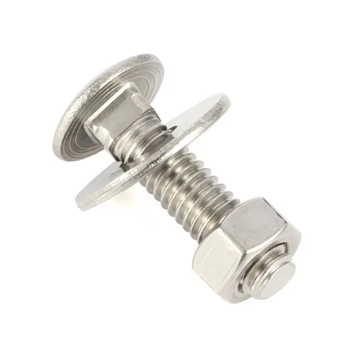 Miniatura 3 de Kit de tornillos y tuercas de carro de 1/4-20 x 1, arandelas planas, tornillos de cuello cuadrado de cabeza redonda, acero inoxidable 18-8 (304), 10