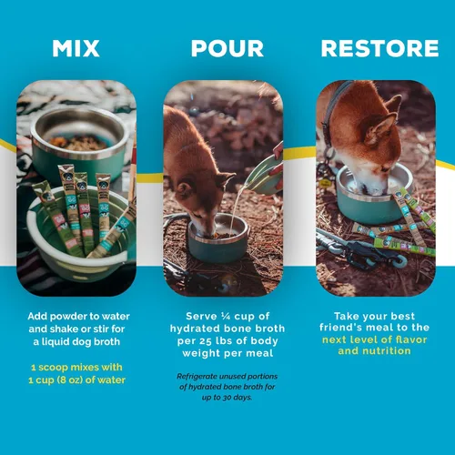 Miniatura 3 de Brutus Bone Broth para perros - Caldo de hueso en polvo con condroitina, glucosamina y cúrcuma - Toppers de alimentos de grado humano para alimentos
