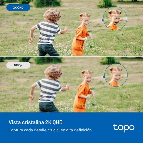 Miniatura 6 de TP-Link Tapo Cámara de Seguridad Wi-Fi para Exteriores 2K QHD con Pan/Tilt, Vista de 360°, Seguimiento de Movimiento, Visión Nocturna a