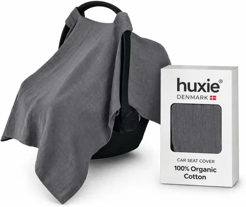 Funda de asiento de automóvil para bebé, algodón orgánico, fundas de asiento de automóvil, funda de asiento de automóvil, toldo para asiento de Gris