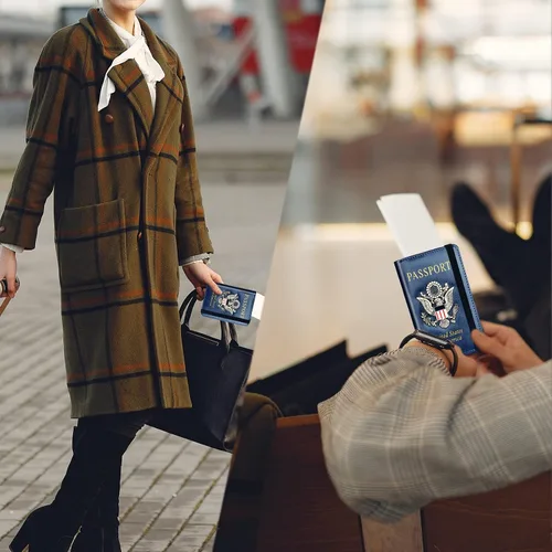 Miniatura 6 de Herain Soporte para pasaporte, cartera para pasaporte, funda para pasaporte, accesorios de viaje, funda de metal para pasaporte, libro de pasaporte
