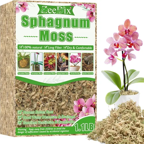 Miniatura 12 de ZeeDix 1.5 kg de musgo premium de turba sphagnum a granel, fibra larga seca para orquídeas, musgo de turba sphagnum para plantas