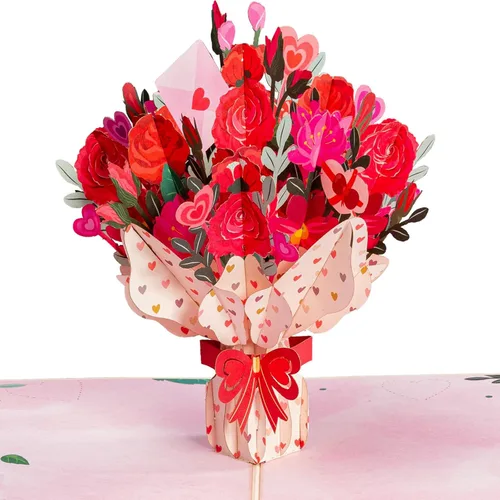 Miniatura 9 de Paper Love Tarjeta desplegable 3D para casa de perro, para el día de San Valentín, cumpleaños, día de la madre, adultos o niños, todas