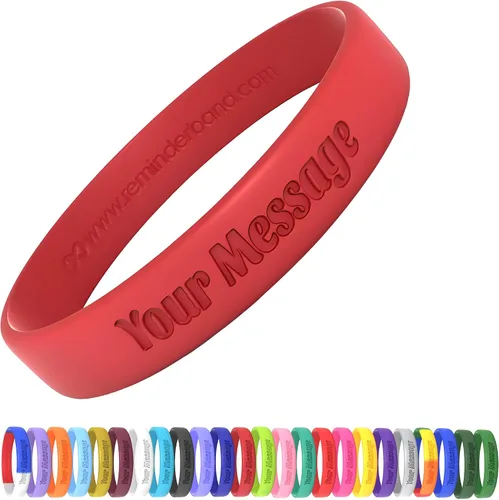 Reminderband - Pulsera clásica de silicona 100% personalizada – Pulsera de goma de silicona personalizada – Personalizable, eventos, regalos, apoyo,