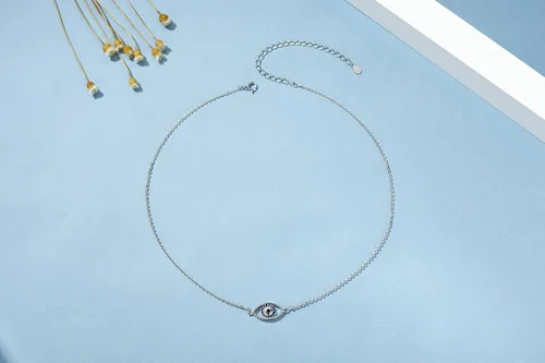 Miniatura 5 de Gapudt Gargantilla de plata de ley S925 corta y delicada para mujer, Plata esterlina
