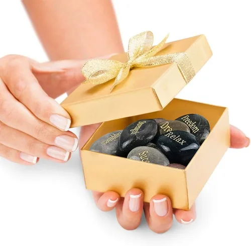 Miniatura 5 de BigOtters 25 piedras inspiradoras - Piedras de aliento con palabras grabadas para meditación, decoración de oficina en casa y cumpleaños, regalos