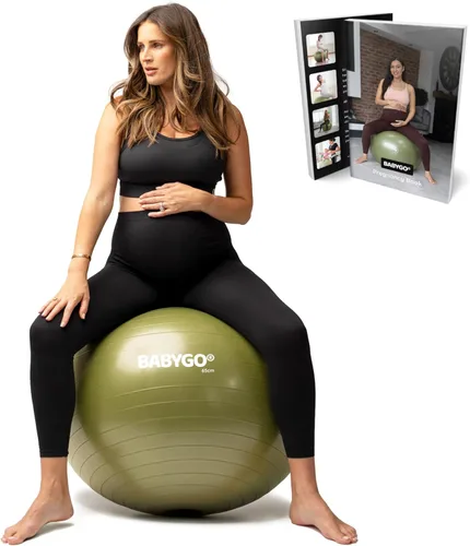 Miniatura 13 de BABYGO Pelota de Parto – Juego de pelota y libro de yoga para embarazo, trabajo de parto y ejercicio con enfoque en trimestres, fisioterapia
