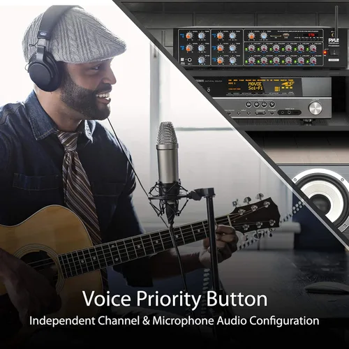 Miniatura 6 de Pyle Amplificador de potencia Bluetooth inalámbrico de 12 canales, salida de potencia máxima de 6000 vatios, receptor mezclador de fuente de audio