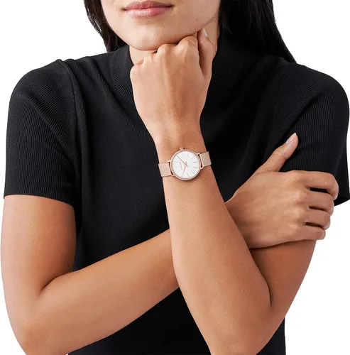 Miniatura 4 de Michael Kors Mini reloj Pyper de dos manos de acero inoxidable para mujer, MK4588 - Reloj de malla de acero inoxidable de dos manecillas