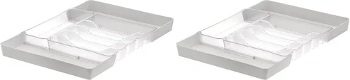 Miniatura 16 de Spectrum Diversified Hexa - Bandeja organizadora de cajones de cocina moderna, utensilios y cubiertos, organizador de 6 divisores, 13 x 16, gris
